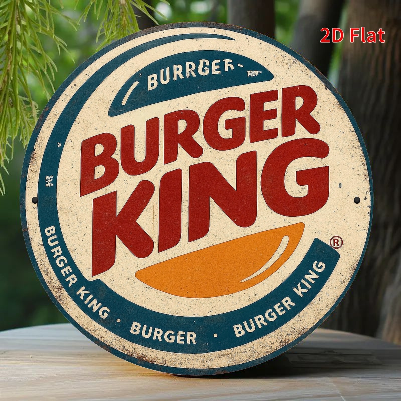 Home Office Logo - Burger King Logotipo de madera retro