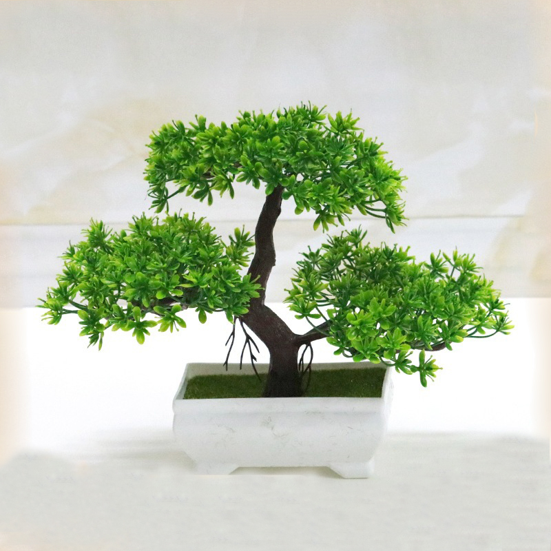 Home Office Layout - Bonsái Artificial, planta falsa biónica de