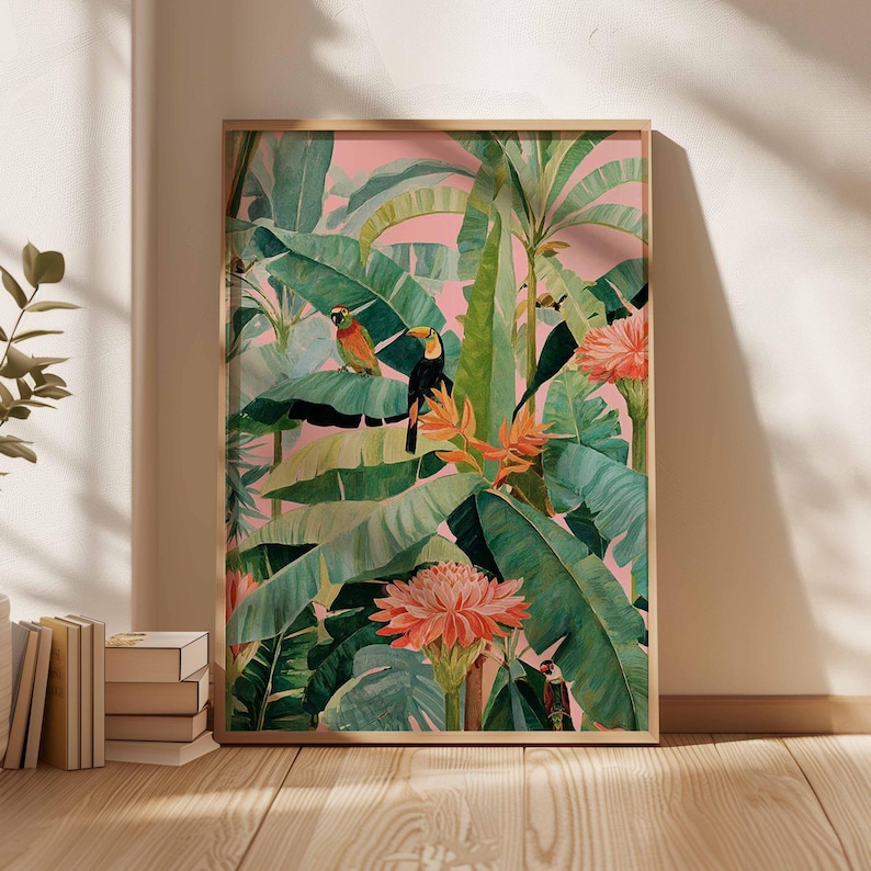 Póster de lienzo tropical retr - Home Office Or reseña y precio
