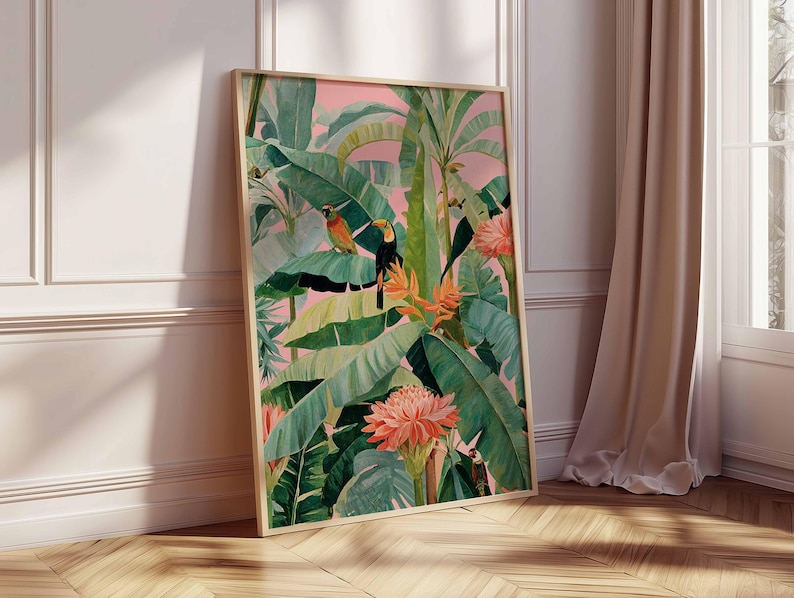 Póster de lienzo tropical retr - Home Office Or reseña y precio