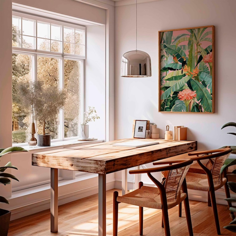 Póster de lienzo tropical retr - Home Office Or reseña y precio