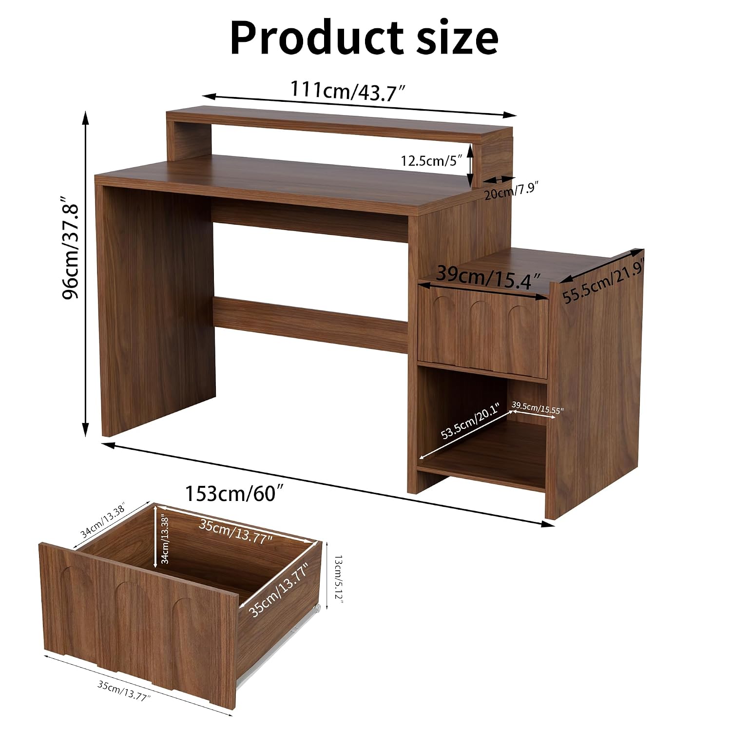 Escritorio Ejecutivo de 60 Pul - Home Office Work Table reseña y precio